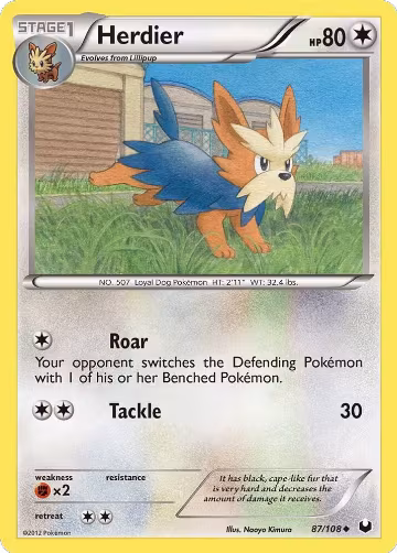Herdier (87/108), Dark Explorers — Pokémon card price