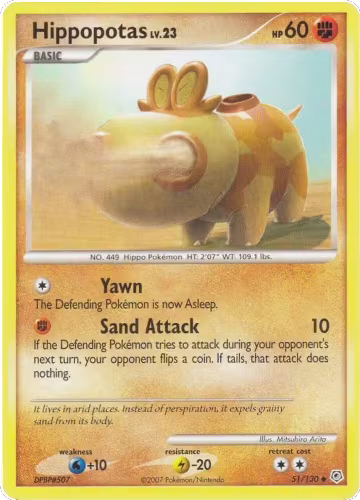 Hippopotas (51/130), Diamond and Pearl — Pokémon card price