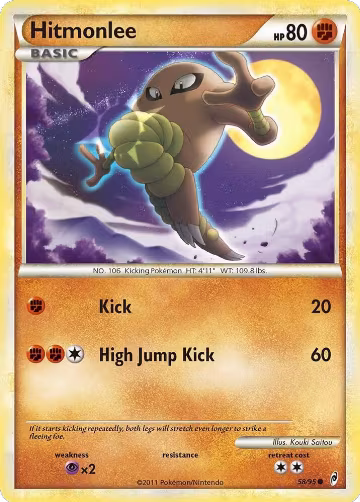 Hitmonlee (58/95), Call of Legends — Pokémon card price