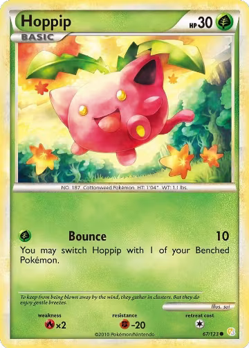 Hoppip (67/123), HeartGold SoulSilver — Pokémon card price