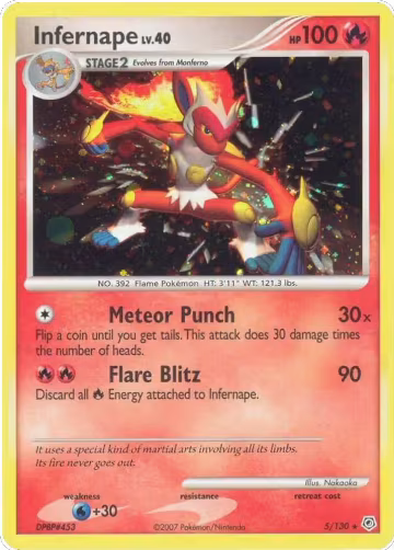 Infernape (5/130), Diamond and Pearl — Pokémon card price