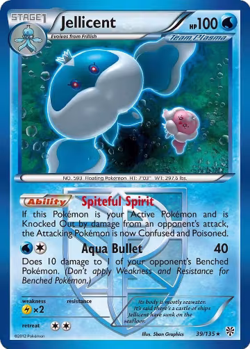 Jellicent (Team Plasma) (39/135), Plasma Storm — Pokémon card price