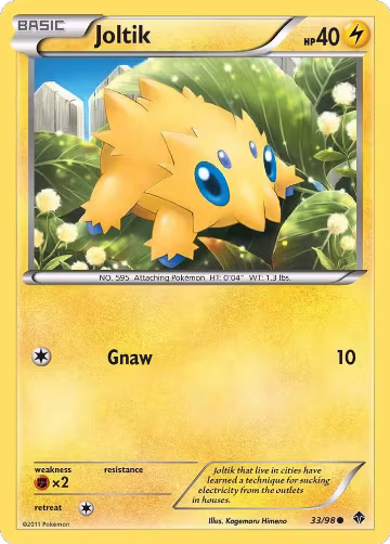 Joltik (33/98), Emerging Powers — Pokémon card price