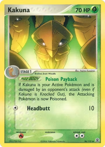 Kakuna (36/112), EX FireRed & LeafGreen — Pokémon card price