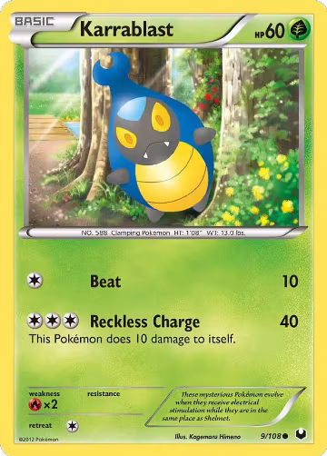 Karrablast (9/108), Dark Explorers — Pokémon card price