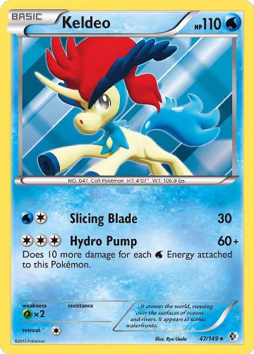 Keldeo (47) (47/149), Boundaries Crossed — Pokémon card price