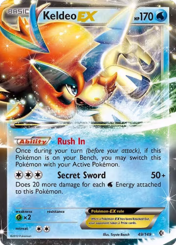 Keldeo EX (49/149), Boundaries Crossed — Pokémon card price