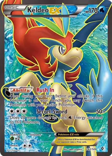 Keldeo EX (142 Full Art) (142/149), Boundaries Crossed — Pokémon card price