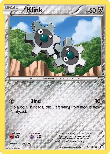 Klink (74/114), Black and White — Pokémon card price