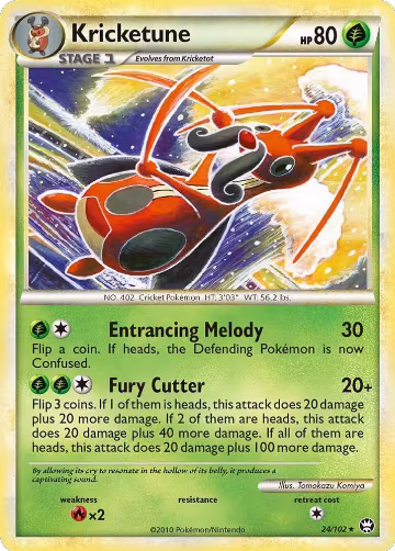 Kricketune (24/102), Triumphant — Pokémon card price