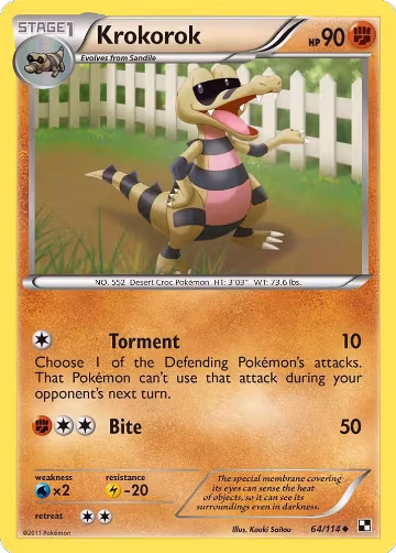 Krokorok (64/114), Black and White — Pokémon card price