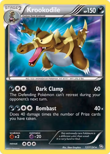 Krookodile (127/124), Dragons Exalted — Pokémon card price