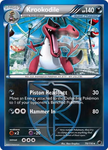 Krookodile (Team Plasma) (70/116), Plasma Freeze — Pokémon card price