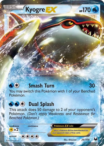 Kyogre EX (26/108), Dark Explorers — Pokémon card price