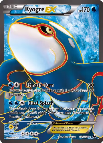 Kyogre EX (104 Full Art) (104/108) — card price