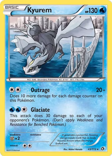 Kyurem (43/113), Legendary Treasures — Pokémon card price