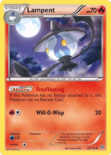 Lampent (22/135), Plasma Storm — Pokémon card price