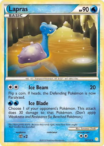 Lapras (24/123), HeartGold SoulSilver — Pokémon card price
