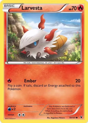 Larvesta (19) (19/101), Noble Victories — Pokémon card price