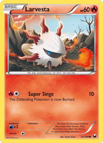 Larvesta (21) (21/108), Dark Explorers — Pokémon card price