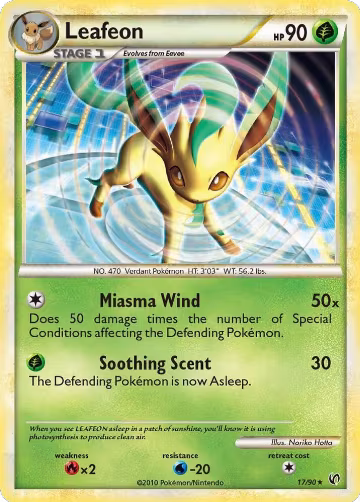 Leafeon (17/90), Undaunted — Pokémon card price