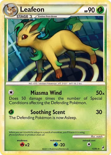 Leafeon (13/95), Call of Legends — Pokémon card price