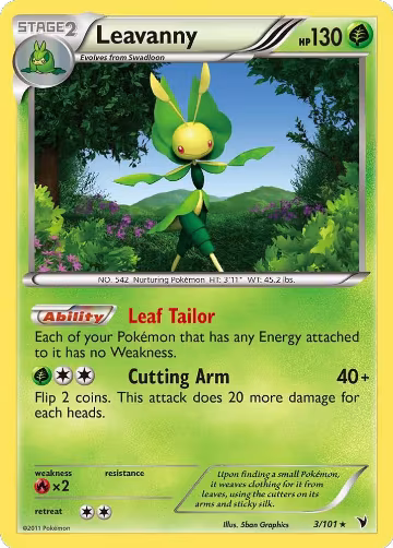 Leavanny (3/101), Noble Victories — Pokémon card price