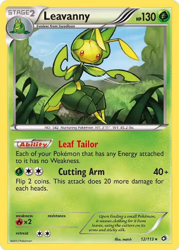 Leavanny (12/113), Legendary Treasures — Pokémon card price