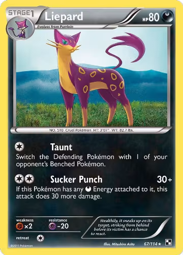 Liepard (67/114), Black and White — Pokémon card price