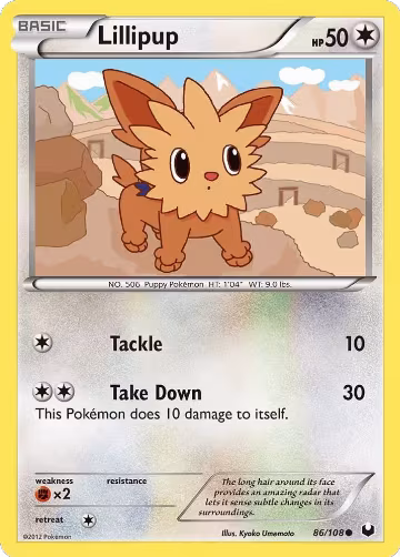 Lillipup (86/108), Dark Explorers — Pokémon card price