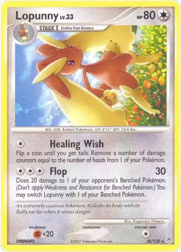 Lopunny (30/130), Diamond and Pearl — Pokémon card price
