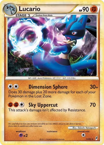 Lucario (14/95), Call of Legends — Pokémon card price