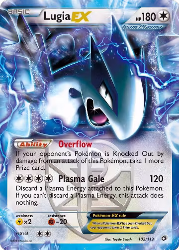 Lugia EX (Team Plasma) (102/113), Legendary Treasures — Pokémon card price