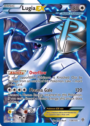 Lugia EX (Team Plasma) (134 Full Art) (134/135) — card price