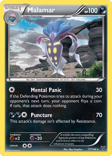 Malamar (77) (77/146), XY Base Set — Pokémon card price