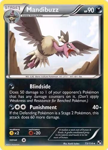 Mandibuzz (73/114), Black and White — Pokémon card price