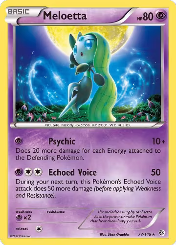 Meloetta (77/149), Boundaries Crossed — Pokémon card price
