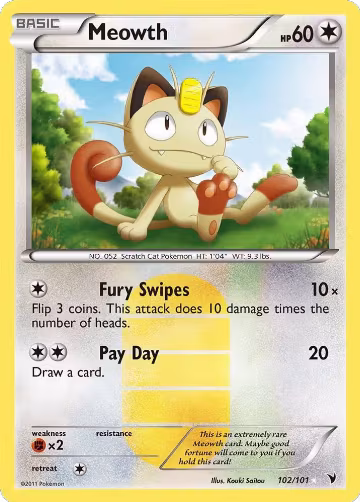 Meowth (102/101), Noble Victories — Pokémon card price