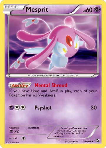 Mesprit (37/101), Plasma Blast — Pokémon card price