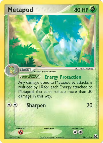 Metapod (39/112), EX FireRed & LeafGreen — Pokémon card price