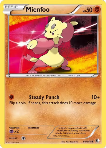 Mienfoo (86) (86/149), Boundaries Crossed — Pokémon card price