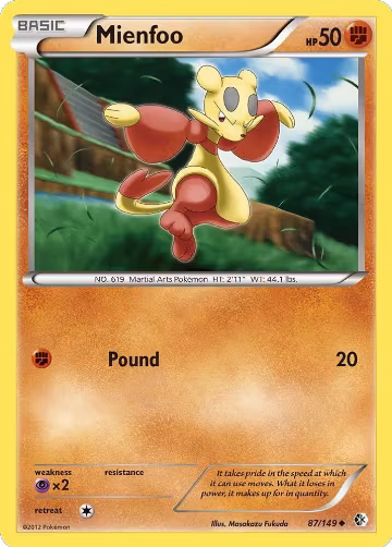 Mienfoo (87) (87/149), Boundaries Crossed — Pokémon card price