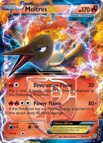 Moltres EX (Team Plasma) (14/135), Plasma Storm — Pokémon card price