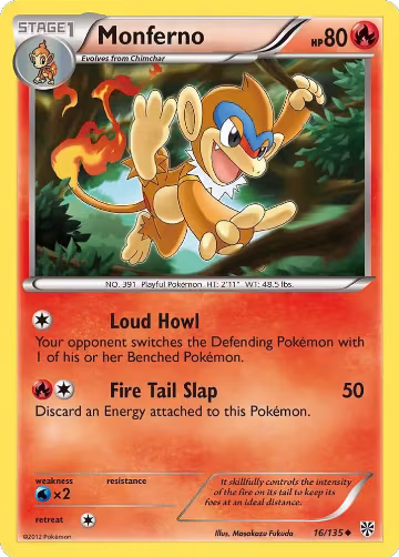 Monferno (16/135), Plasma Storm — Pokémon card price