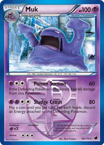 Muk (Team Plasma) (46/116), Plasma Freeze — Pokémon card price