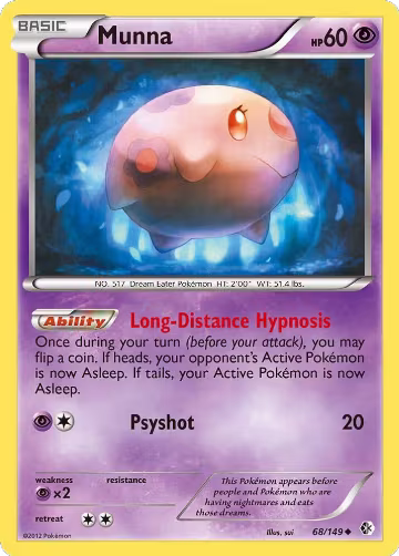Munna (68/149), Boundaries Crossed — Pokémon card price