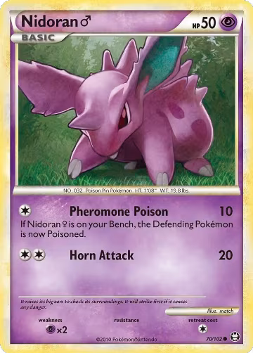 Nidoran M (70/102), Triumphant — Pokémon card price