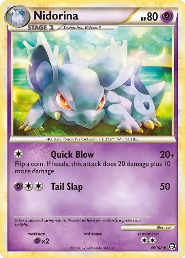 Nidorina (45/102), Triumphant — Pokémon card price
