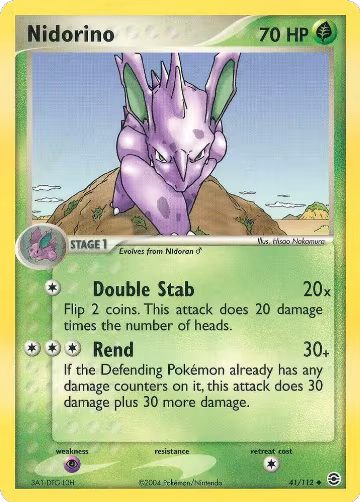 Nidorino (41/112), EX FireRed & LeafGreen — Pokémon card price
