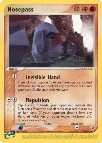 Nosepass (18/109), EX Ruby and Sapphire — Pokémon card price